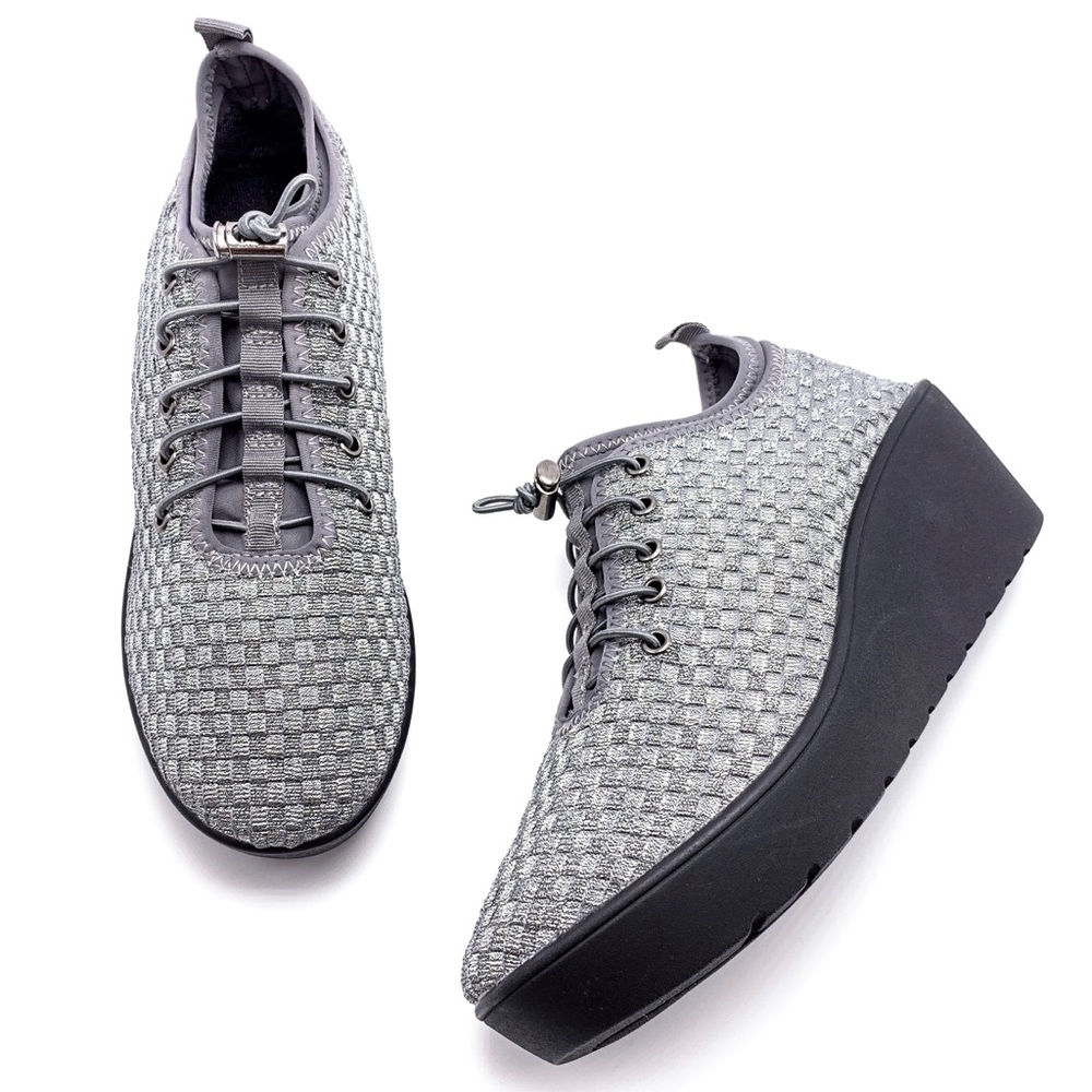 Steven By Steve Madden Gray Woven Wedges